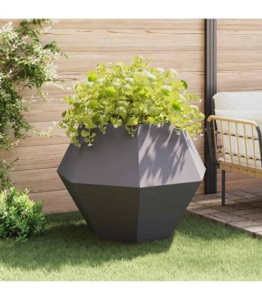 vidaXL Planter 2 pcs Black 100 x 100 x 80 cm Steel