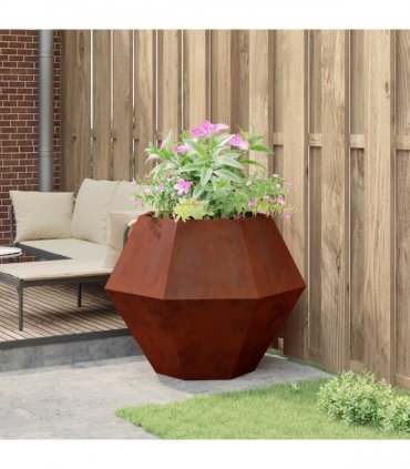 vidaXL Planter Rusty 100 x 100 x 80 cm Weathering Steel