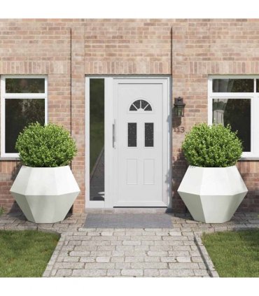 vidaXL Planter 2 pcs White 100 x 100 x 80 cm Steel