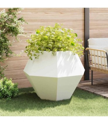vidaXL Planter 2 pcs White 100 x 100 x 80 cm Steel