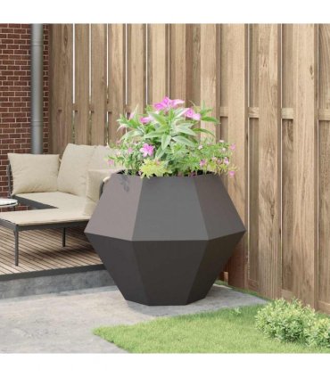 vidaXL Planter Black 100 x 100 x 80 cm Steel