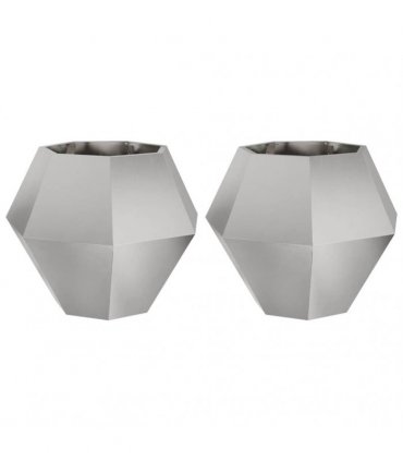 vidaXL Planter 2 pcs Silver 75 x 75 x 60 cm Stainless Steel