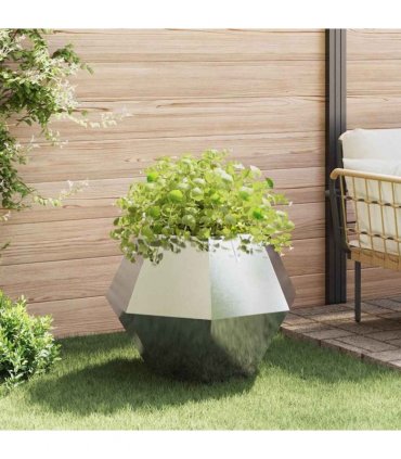 vidaXL Planter 2 pcs Silver 75 x 75 x 60 cm Stainless Steel