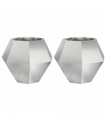 vidaXL Planter 2 pcs Silver 75 x 75 x 60 cm Galvanised Steel