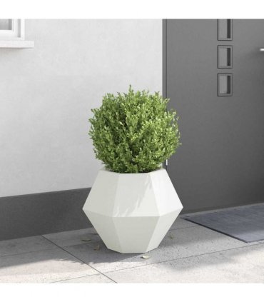 vidaXL Planter White 50 x 50 x 40 cm Steel