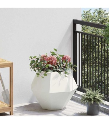 vidaXL Planter White 50 x 50 x 40 cm Steel