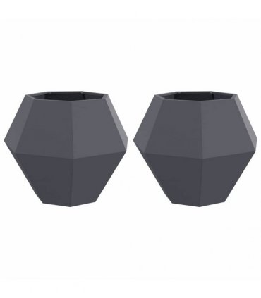 vidaXL Planter 2 pcs Anthracite 75 x 75 x 60 cm Steel