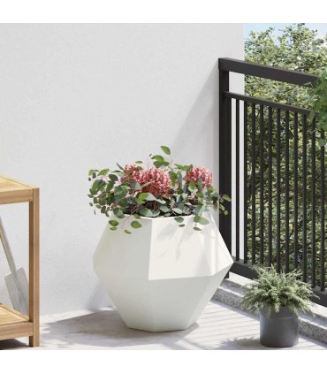 vidaXL Planter 2 pcs White 50 x 50 x 40 cm Steel