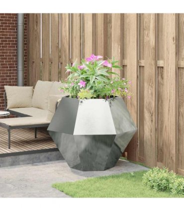vidaXL Planter Silver 100 x 100 x 80 cm Galvanised Steel
