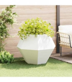 vidaXL Planter White 100 x 100 x 80 cm Steel