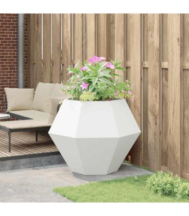 vidaXL Planter White 100 x 100 x 80 cm Steel