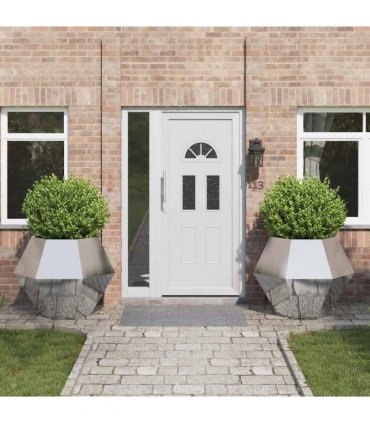 vidaXL Planter 2 pcs Silver 100 x 100 x 80 cm Galvanised Steel