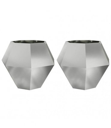vidaXL Planter 2 pcs Silver 100 x 100 x 80 cm Galvanised Steel