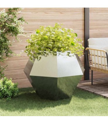 vidaXL Planter 2 pcs Silver 100 x 100 x 80 cm Galvanised Steel