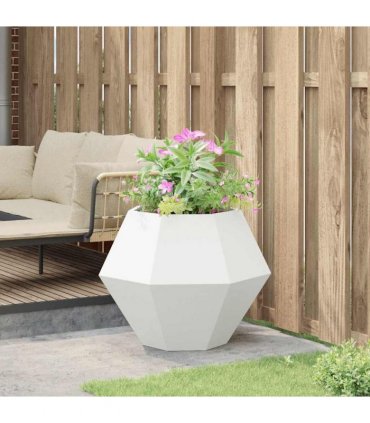 vidaXL Planter White 75 x 75 x 60 cm Steel