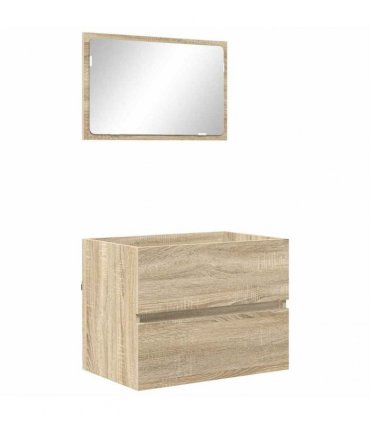 vidaXL Bathroom Furniture Set with Drawer Sonoma Oak Engineered Wood