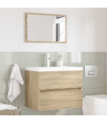 vidaXL Bathroom Furniture Set with Drawer Sonoma Oak Engineered Wood