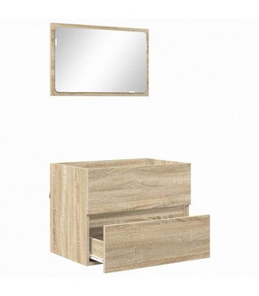 vidaXL Bathroom Furniture Set with Drawer Sonoma Oak Engineered Wood