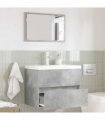 vidaXL Bathroom Furniture Set Concrete Grey 60 x 38.3 x 45 cm