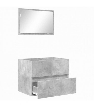 vidaXL Bathroom Furniture Set Concrete Grey 60 x 38.3 x 45 cm