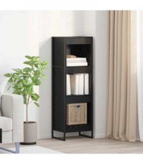 vidaXL Book Cabinet Black Oak 40 x 30 x 121 cm Engineered Wood