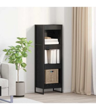 vidaXL Book Cabinet Black Oak 40 x 30 x 121 cm Engineered Wood