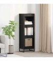 vidaXL Book Cabinet Black Oak 40 x 30 x 121 cm Engineered Wood