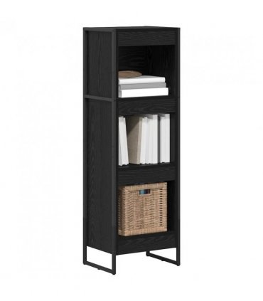 vidaXL Book Cabinet Black Oak 40 x 30 x 121 cm Engineered Wood