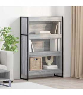 vidaXL Book Cabinet Grey Sonoma 80 x 30 x 121 cm Engineered Wood