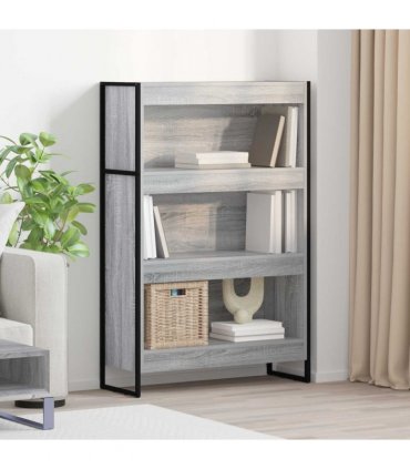 vidaXL Book Cabinet Grey Sonoma 80 x 30 x 121 cm Engineered Wood