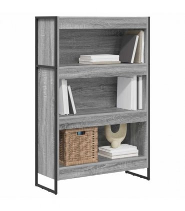 vidaXL Book Cabinet Grey Sonoma 80 x 30 x 121 cm Engineered Wood