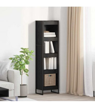 vidaXL Book Cabinet Black Oak 40 x 30 x 155 cm Engineered Wood