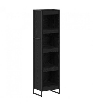 vidaXL Book Cabinet Black Oak 40 x 30 x 155 cm Engineered Wood