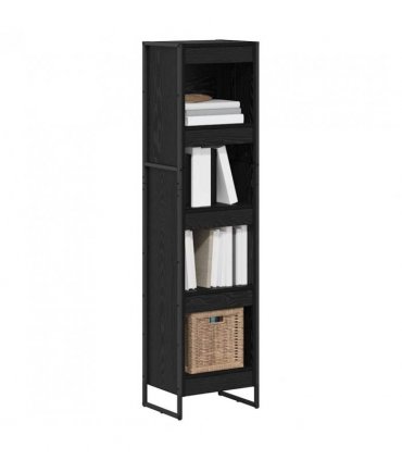 vidaXL Book Cabinet Black Oak 40 x 30 x 155 cm Engineered Wood