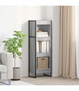 vidaXL Book Cabinet Grey Sonoma 40 x 30 x 121 cm Engineered Wood