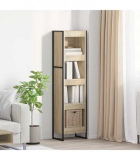 vidaXL Book Cabinet Sonoma 40 x 30 x 155 cm Engineered Wood — Colour: Sonoma oak