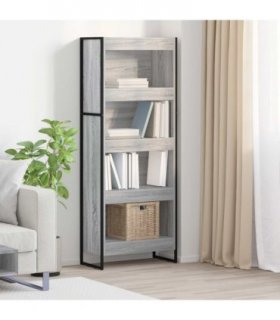 vidaXL Book Cabinet Grey Sonoma 60 x 30 x 155 cm Engineered Wood