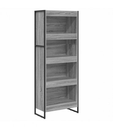 vidaXL Book Cabinet Grey Sonoma 60 x 30 x 155 cm Engineered Wood