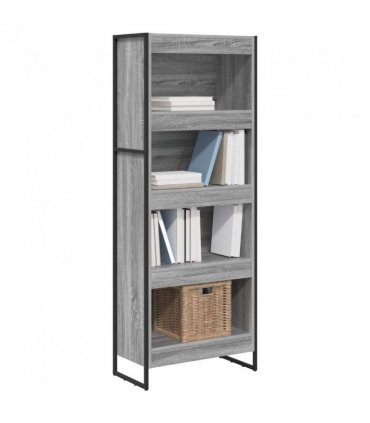 vidaXL Book Cabinet Grey Sonoma 60 x 30 x 155 cm Engineered Wood