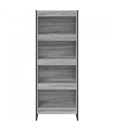 vidaXL Book Cabinet Grey Sonoma 60 x 30 x 155 cm Engineered Wood
