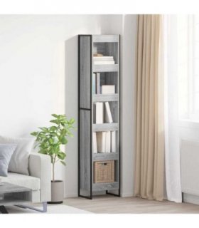 vidaXL Book Cabinet Grey Sonoma 40 x 30 x 189.5 cm Engineered Wood