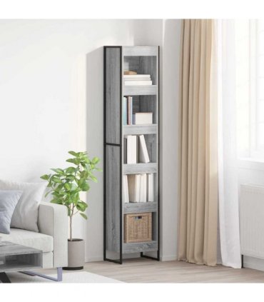 vidaXL Book Cabinet Grey Sonoma 40 x 30 x 189.5 cm Engineered Wood