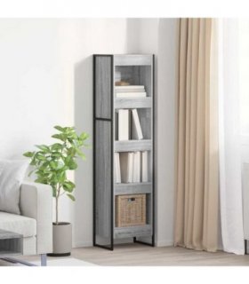 vidaXL Book Cabinet Grey Sonoma 40 x 30 x 155 cm Engineered Wood
