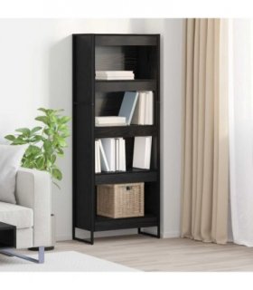 vidaXL Book Cabinet Black Oak 60 x 30 x 155 cm Engineered Wood