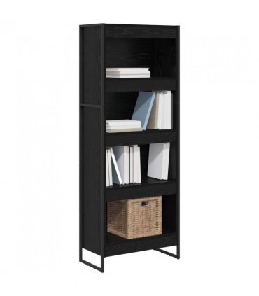 vidaXL Book Cabinet Black Oak 60 x 30 x 155 cm Engineered Wood