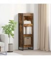 vidaXL Book Cabinet Smoke Oak 40 x 30 x 121 cm Engineered Wood — Colour: Smoked oak