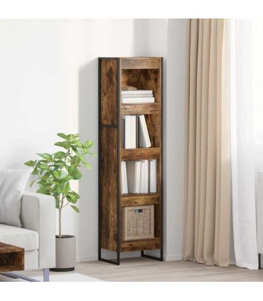 vidaXL Book Cabinet Smoke Oak 40 x 30 x 155 cm Engineered Wood — Colour: Smoked oak