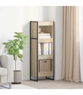 vidaXL Book Cabinet Sonoma 40 x 30 x 121 cm Engineered Wood — Colour: Sonoma oak