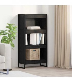 vidaXL Book Cabinet Black Oak 60 x 30 x 121 cm Engineered Wood