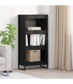 vidaXL Book Cabinet Black Oak 60 x 30 x 121 cm Engineered Wood